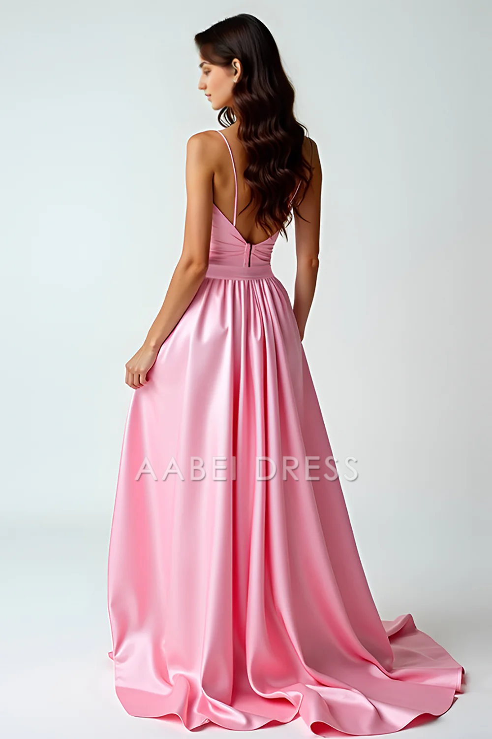 AABEI DRESS Hot Sale Prom Dress Elegant V-Neck Spaghetti Strap Backless Asymmetrical High-Low Fashion Formal Dress