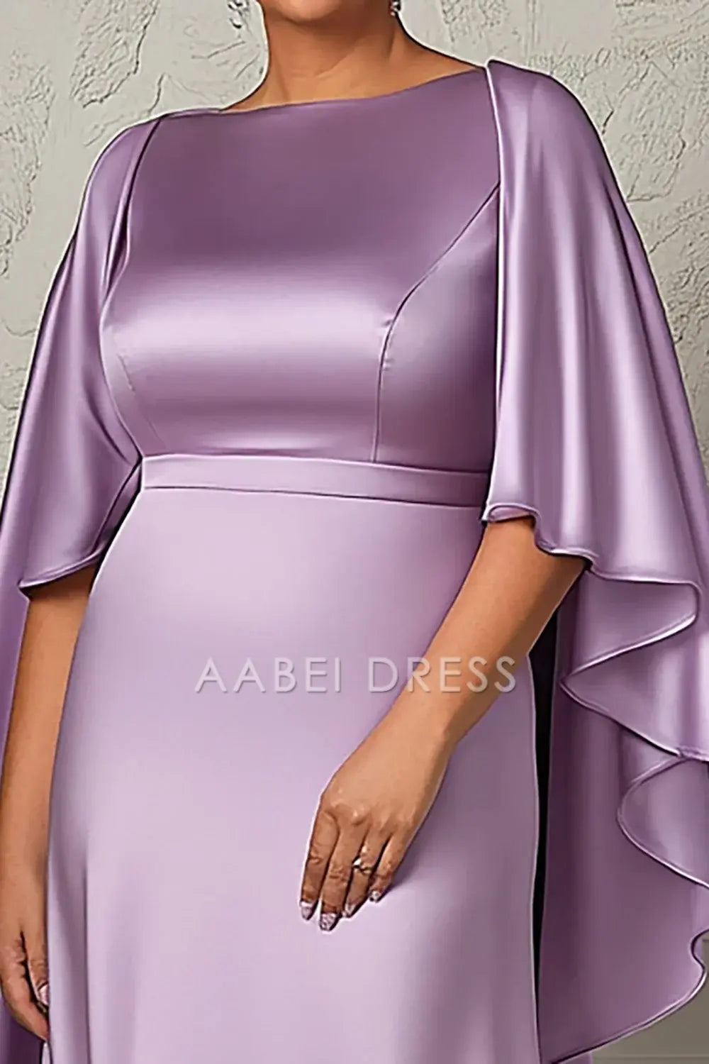 AABEI DRESS Mother Of The Bride Dress Sheath Satin Ruched Long Plus Size Fashion Formal Wear Dresse