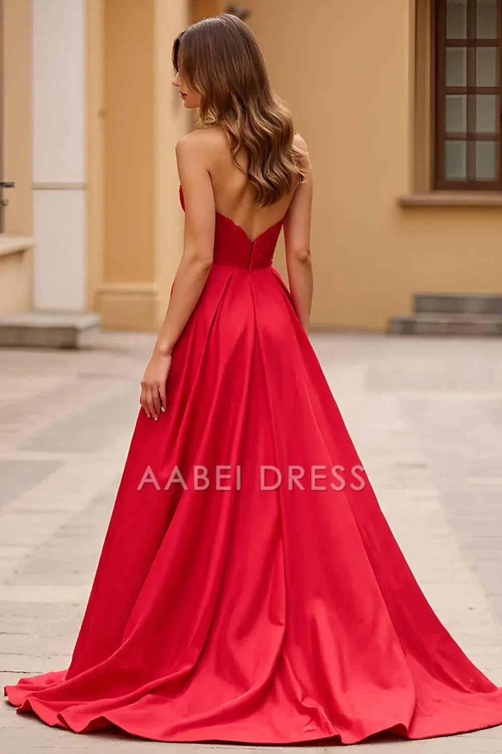 AABEI DRESS Hot Sale Prom Dress Elegant A Line Strapless Sweetheart Backless With Slit Long Formal Dress