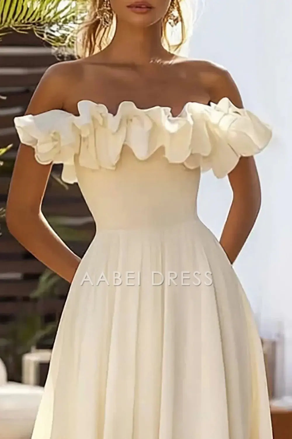 AABEI DRESS Hot Sale Prom Dress Elegant Off The Shoulder A Line Long With Ruffles Exquisite Formal Dress