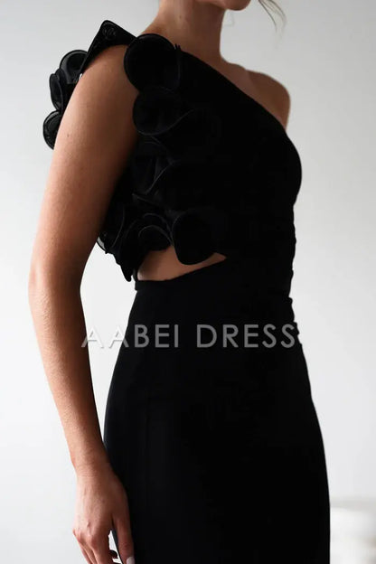 AABEI DRESS Prom Dress Mermaid Asymmetric Neckline Ruching One Shoulde Cut out Unique Dress