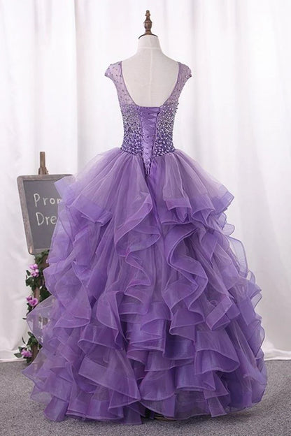 Tulle Quinceanera Dresses Ball Gown Scoop