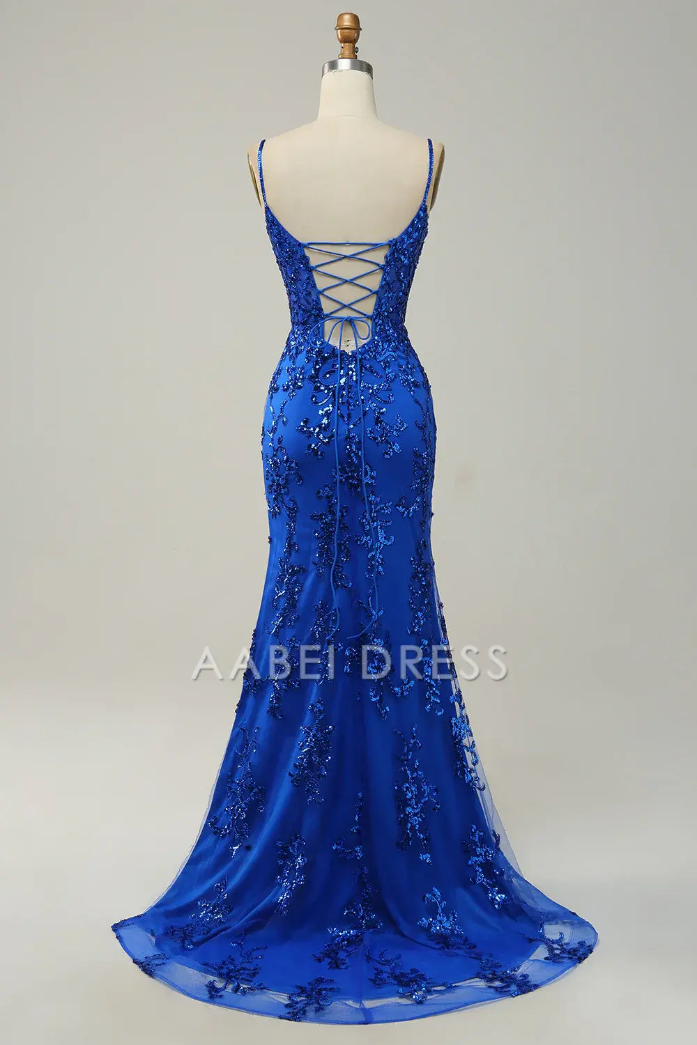 AABEI DRESS Hot Sale Prom Dress Exquisite Sheath Spaghetti Straps Side Fork Appliques Sparkle Long Party Dress