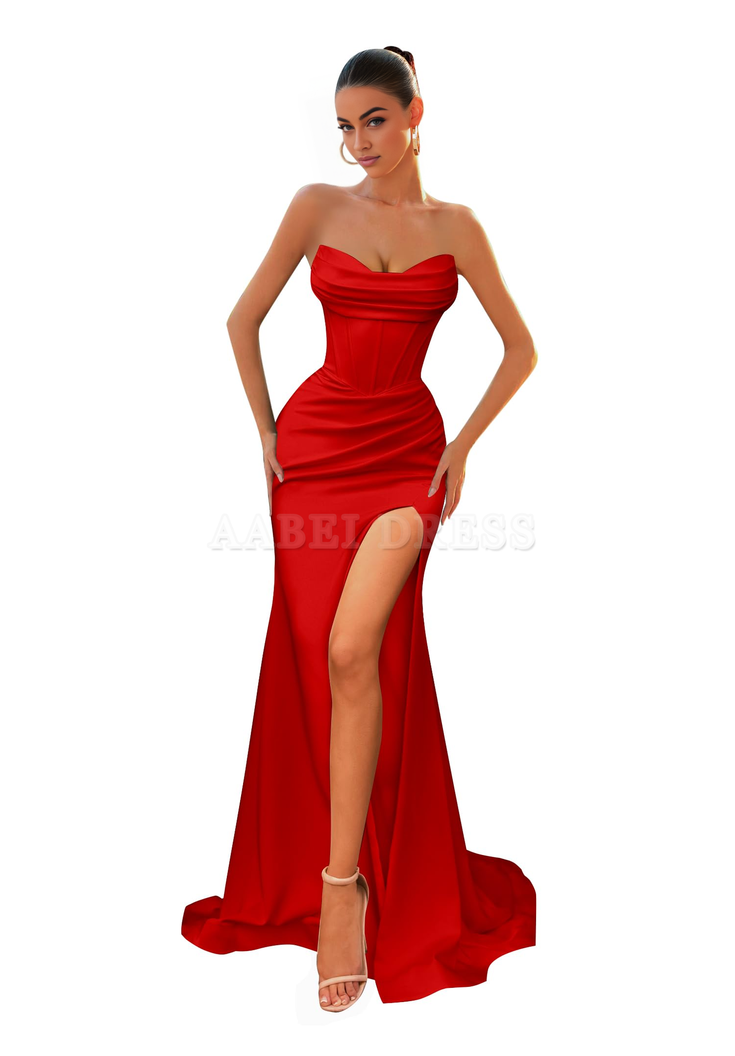 Prom Dress Off The Shoulder Satin High Slit Ball Gown Long Mermaid Wedding Guest Formal Wear Dresses