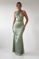 AABEI DRESS Prom Dress Mermaid Sheath satin Glamorous Halter Neck Open Back Elegant Dress