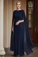 AABEI DRESS Mother Of The Bride Dress Flowy Mermaid Chiffon Long Cape Elegant Simple Formal Wear Dresse