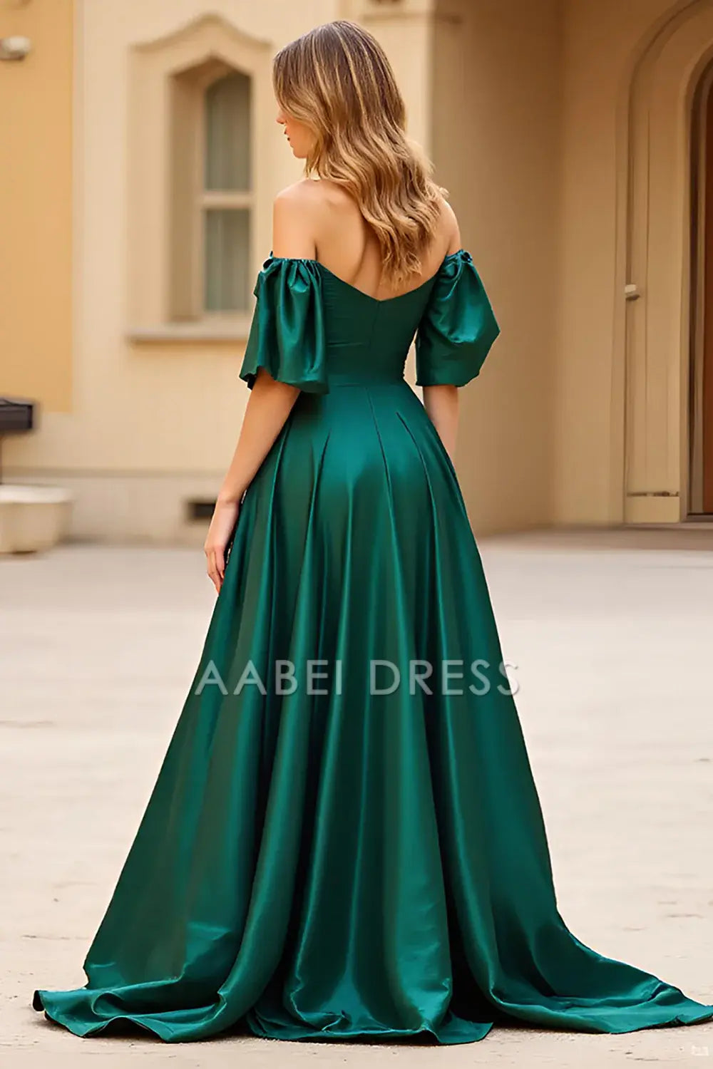 AABEI DRESS Hot Sale Prom Dress Exquisite A Line Off Shoulder Sweetheart Pleated With Slit Long Formal Dress