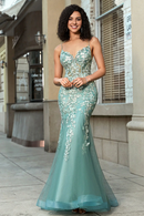 AABEI DRESS Hot Sale Prom Dress Stunning Mermaid Spaghetti Straps Corset Backless With Exquisite Appliques Long Party Dress