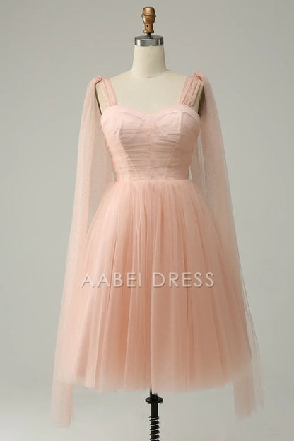 AABEI DRESS Hot Sale Prom Dress Exquisite Tulle Sweetheart Straps Sparkle Short Formal Dress