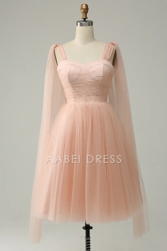 AABEI DRESS Hot Sale Prom Dress Exquisite Tulle Sweetheart Straps Sparkle Short Formal Dress