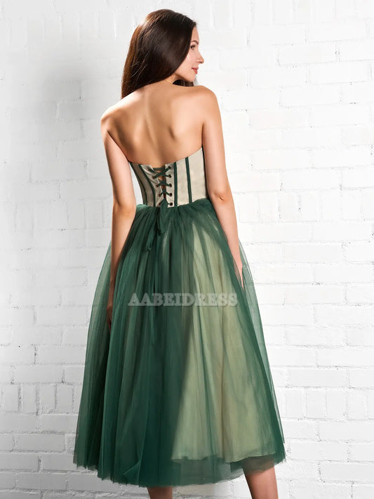 Evening Dress Sweetheart Strapless Puffy Midi Tulle Dress Romantic Atmosphere Simple Formal Women's Dresses