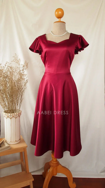 AABEI DRESS Party Dress Elegant A Line Sweetheart Flowing Sleeves Simple Prom Dress