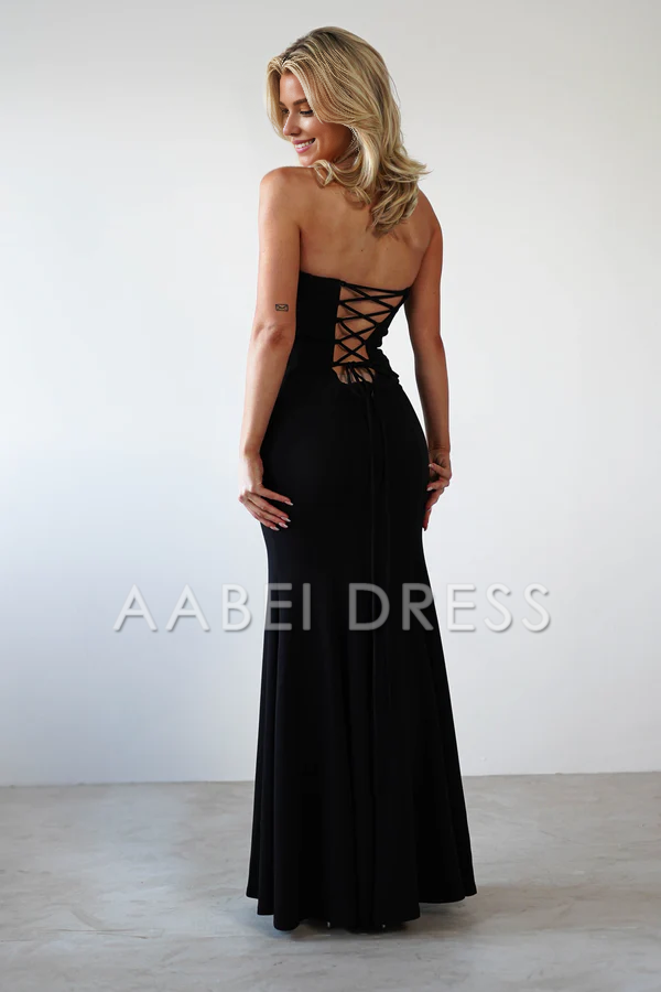 AABEI DRESS Prom Dress Mermaid Bodycon Fit Strapless Adjustable tie Strap Elegant Simple Dress