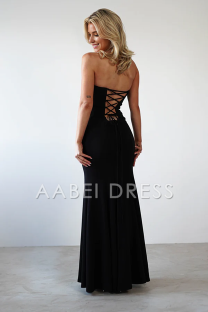 AABEI DRESS Prom Dress Mermaid Bodycon Fit Strapless Adjustable tie Strap Elegant Simple Dress
