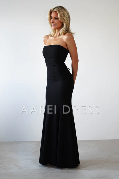 AABEI DRESS Prom Dress Mermaid Bodycon Fit Strapless Adjustable tie Strap Elegant Simple Dress