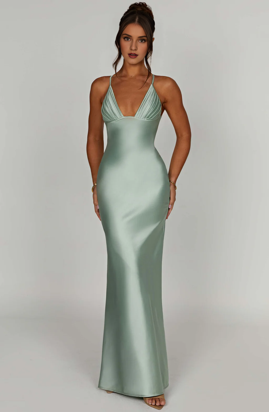 Formal Wear Dresses Prom Dresses Elegant Mermaid Halter Plunge Neckline Backless Sheath Dresses Fashion Simple Wedding Guests Dresses
