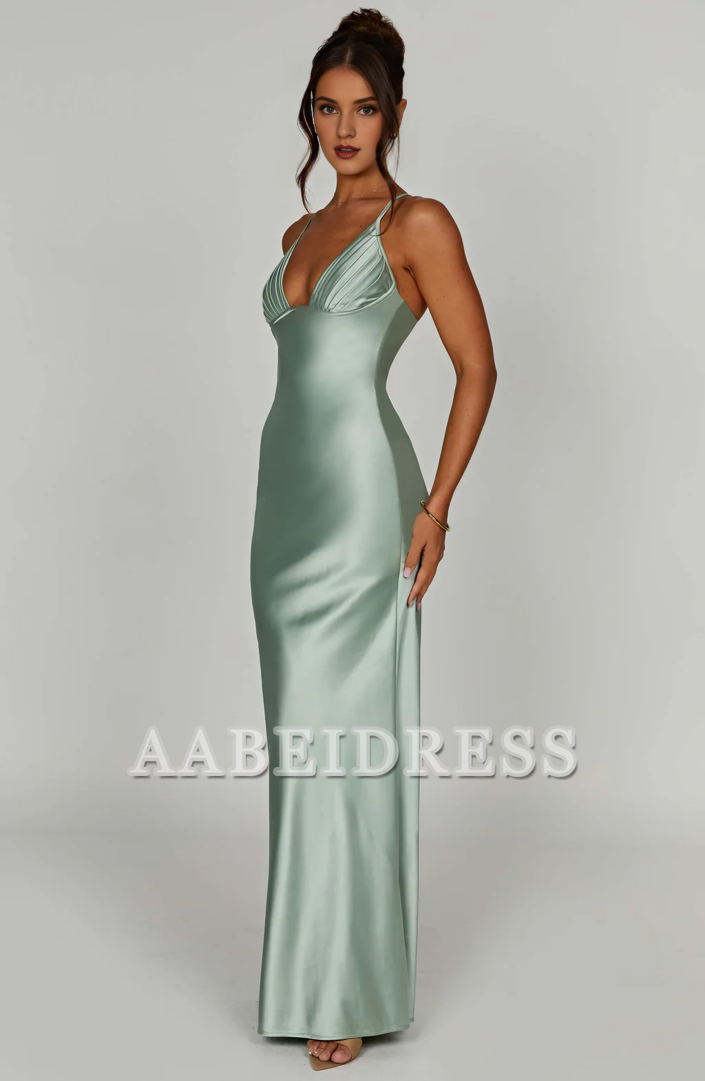 Formal Wear Dresses Prom Dresses Elegant Mermaid Halter Plunge Neckline Backless Sheath Dresses Fashion Simple Wedding Guests Dresses