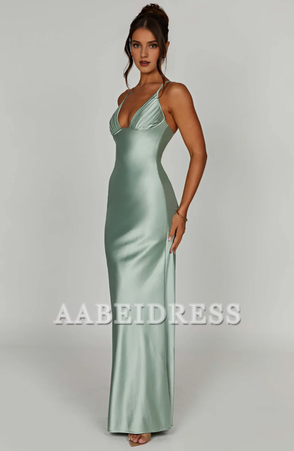 Formal Wear Dresses Prom Dresses Elegant Mermaid Halter Plunge Neckline Backless Sheath Dresses Fashion Simple Wedding Guests Dresses