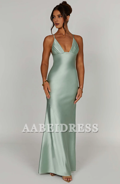 Formal Wear Dresses Prom Dresses Elegant Mermaid Halter Plunge Neckline Backless Sheath Dresses Fashion Simple Wedding Guests Dresses