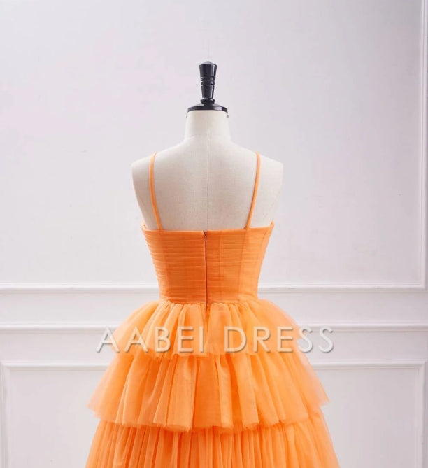 AABEI DRESS A-Line Spaghetti Strap Keyhole Layering Ruffle Charming Hot Sale Short Homecoming Dress