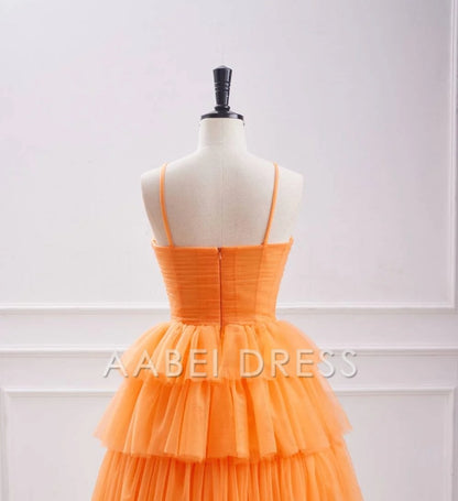 AABEI DRESS A-Line Spaghetti Strap Keyhole Layering Ruffle Charming Hot Sale Short Homecoming Dress