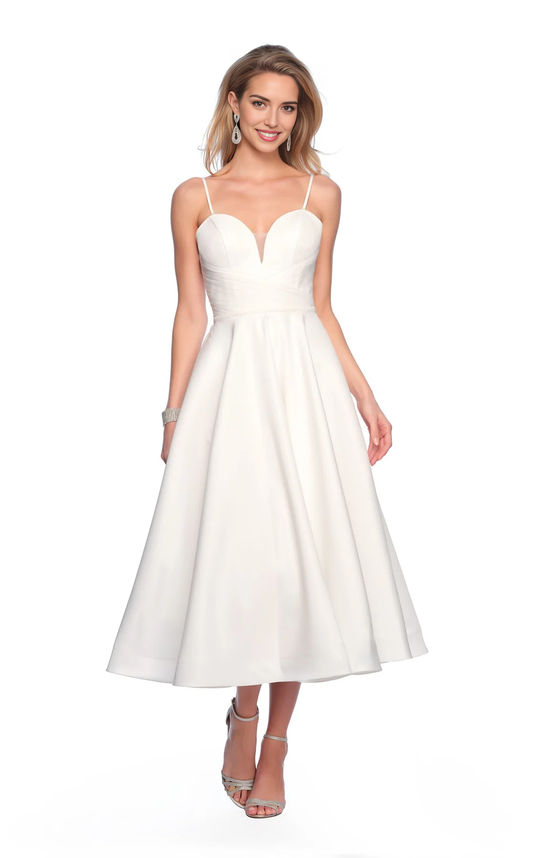 AABEI DRESS Beautiful Plunging A Line Sweetheart Neckline Spaghetti Strap Pleated Backless Elegant Simple Wedding Dress
