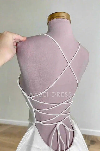 AABEI DRESS Charming A-Line Spaghetti Strap Lace-Up Backless Sexy Short Party Dress Hot Sale Short Homecoming Dress