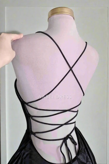 AABEI DRESS Charming A-Line Spaghetti Strap Lace-Up Backless Simple Sexy Short Party Dress Hot Sale Short Homecoming Dress