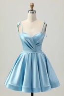 AABEI DRESS For Women Short Prom Dress A Line Spaghetti Straps Sweetheart Neckline Ruched Sparkle Dress Affordable Hot Sale Homecoming Dress