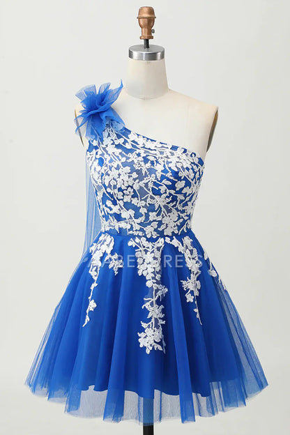 AABEI DRESS For Women Short Prom Dress Exquisite A Line One Shoulder With Lace Applique Backless Romantic Dress Affordable Hot Sale Homecoming Dress