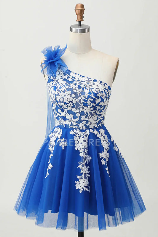 AABEI DRESS For Women Short Prom Dress Exquisite A Line One Shoulder With Lace Applique Backless Romantic Dress Affordable Hot Sale Homecoming Dress