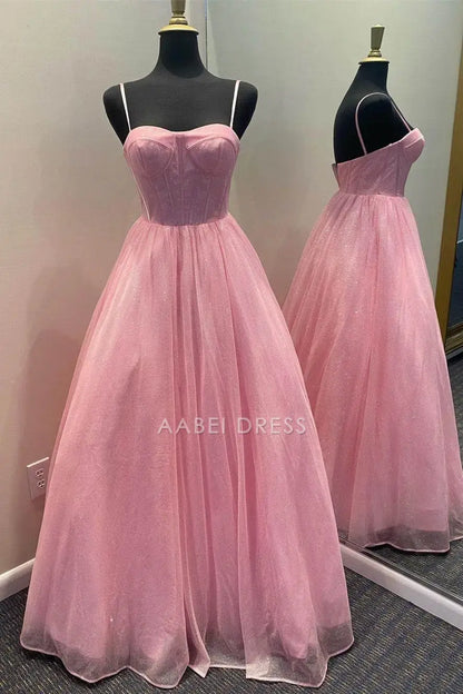 AABEI DRESS Formal Wear Dresses A-Line Sweetheart Neckline Spaghetti Strap Backless Sparkle Elegant Long Hot Sale Prom Dress