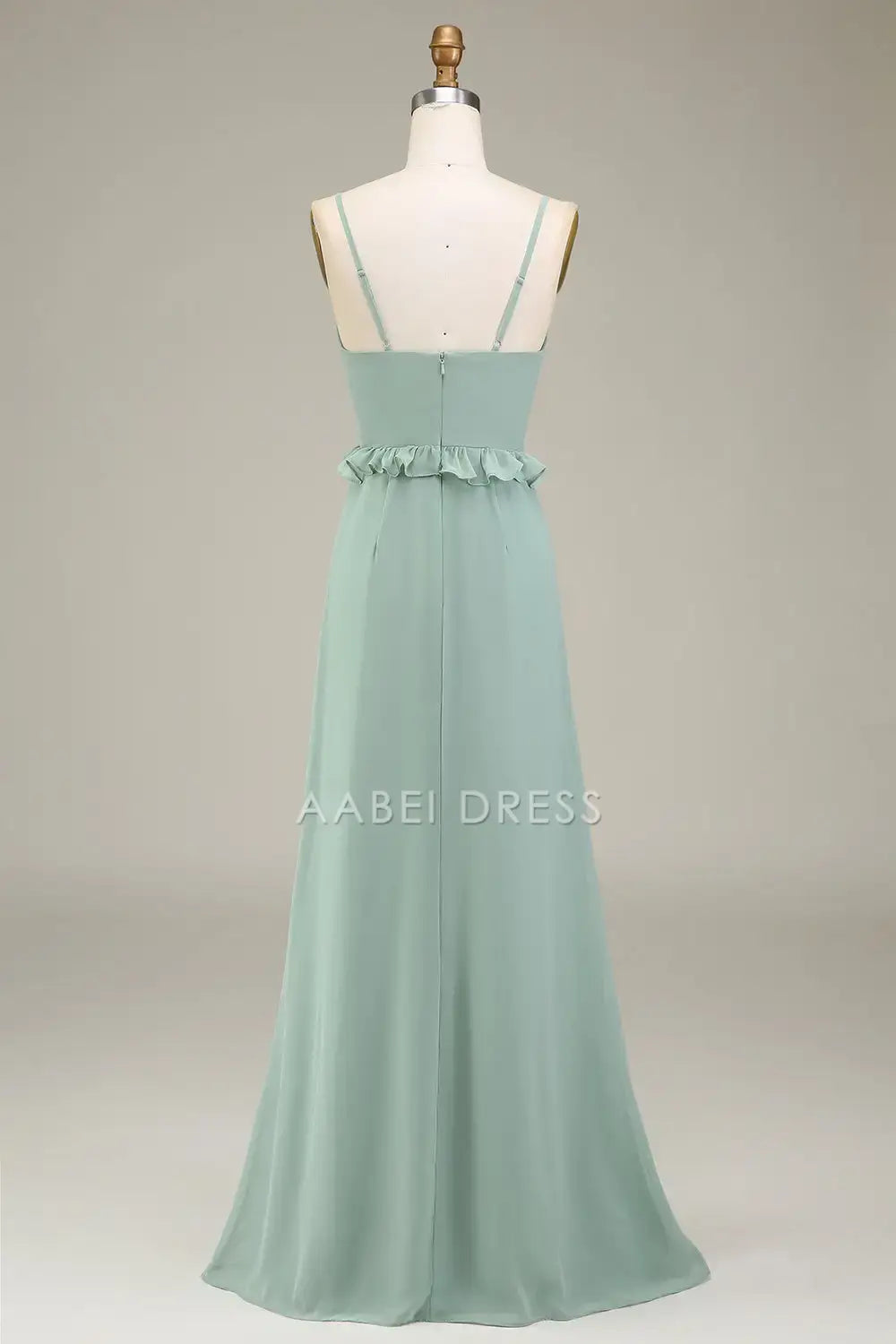 AABEI DRESS Formal Wear Dresses A-Line V-Neck Spaghetti Strap With Ruffles Elegant Hot Sale Prom Dress