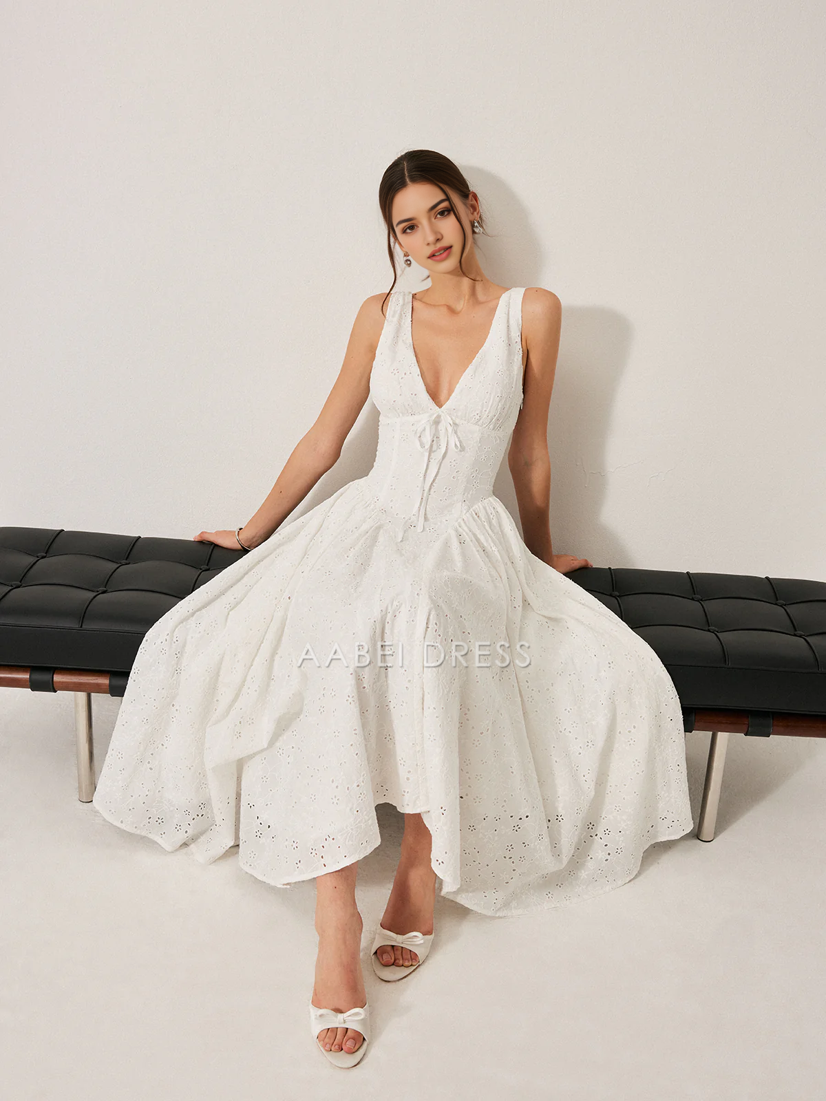 AABEI DRESS Formal Wear Dresses A Line Deep V Neck Sleeveless Lace Back Lace-Up Dress Exquisite Hot Sale Prom Dress