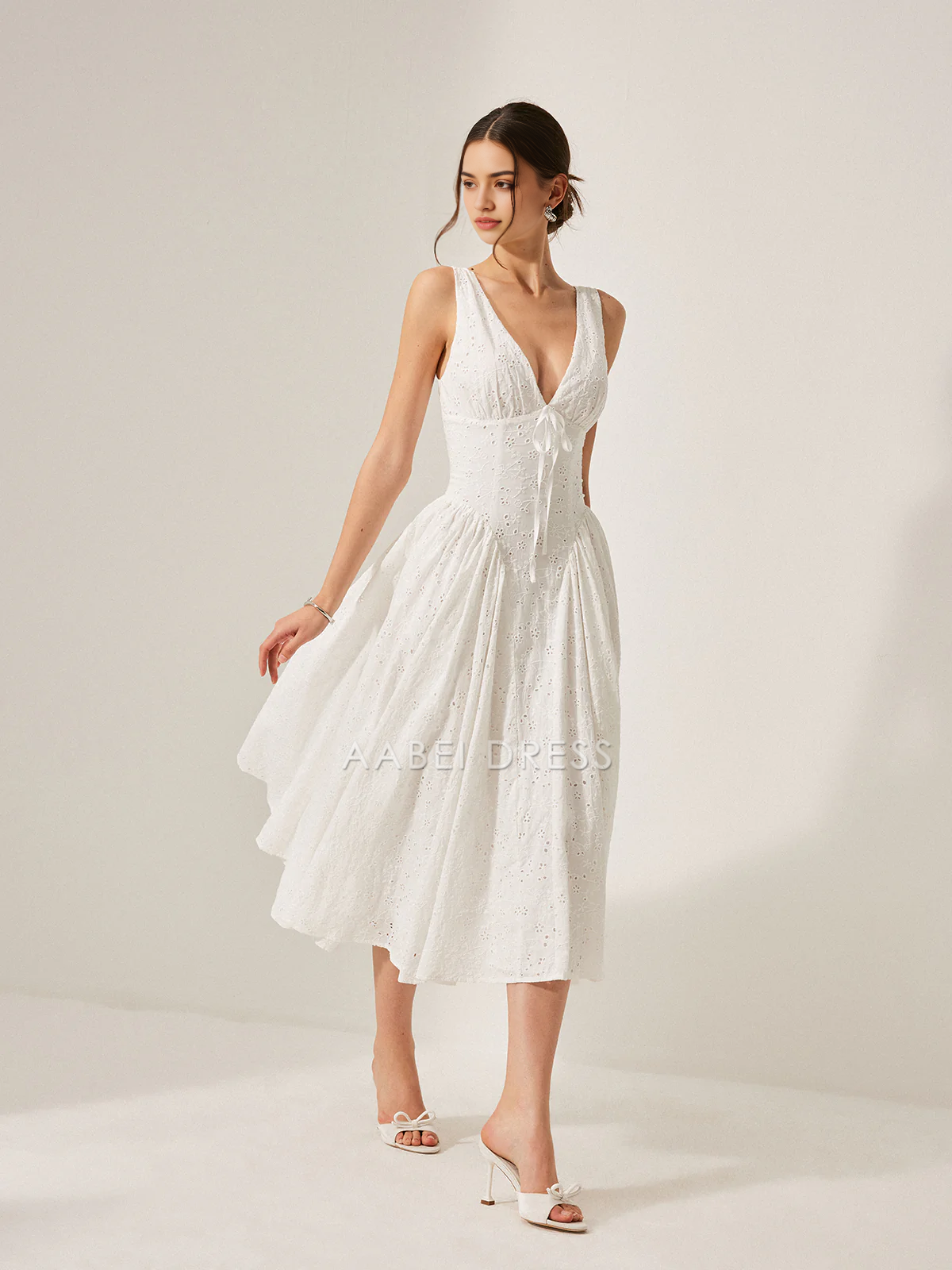 AABEI DRESS Formal Wear Dresses A Line Deep V Neck Sleeveless Lace Back Lace-Up Dress Exquisite Hot Sale Prom Dress