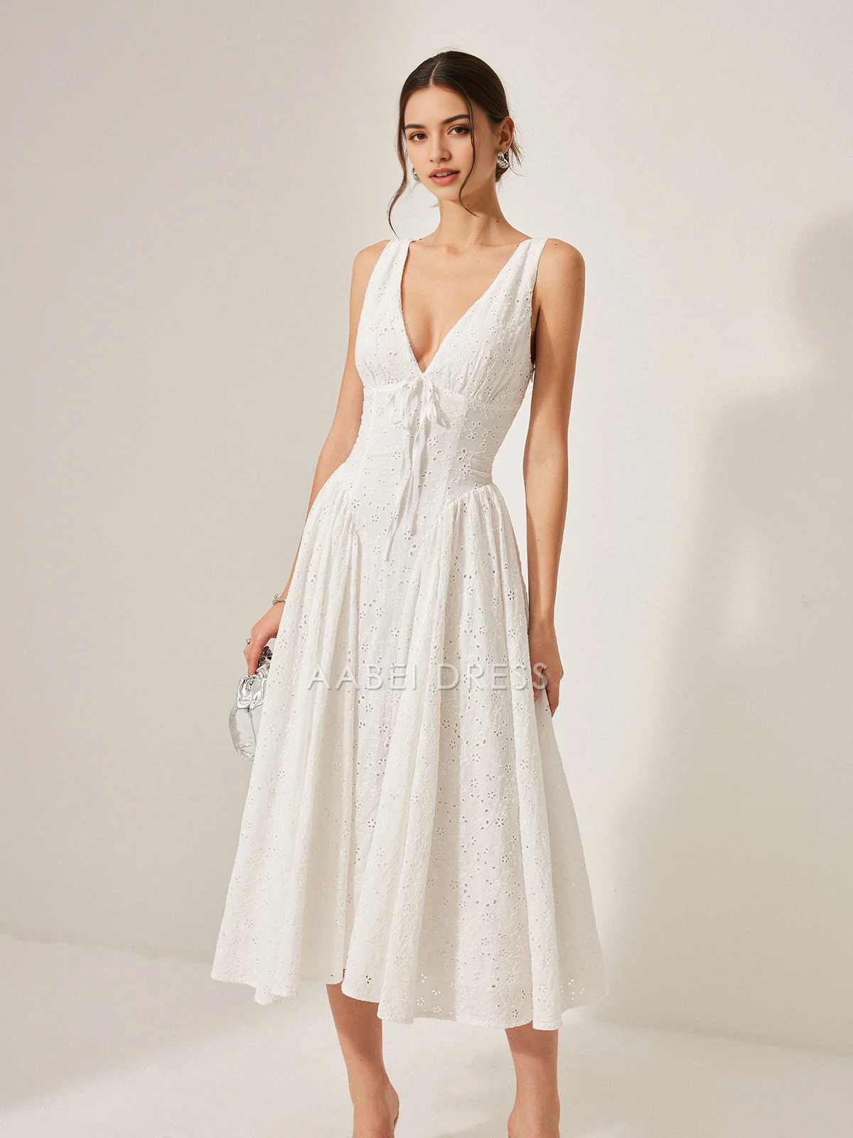 AABEI DRESS Formal Wear Dresses A Line Deep V Neck Sleeveless Lace Back Lace-Up Dress Exquisite Hot Sale Prom Dress