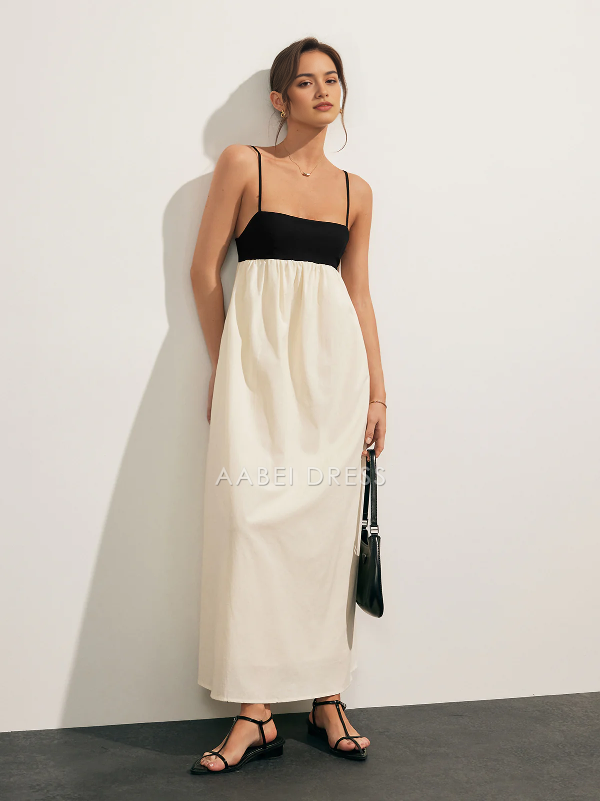 AABEI DRESS Formal Wear Dresses A Line Low-Cut Spaghetti Strap Open Back Contrast Fashion Long Dress Hot Sale Prom Dress