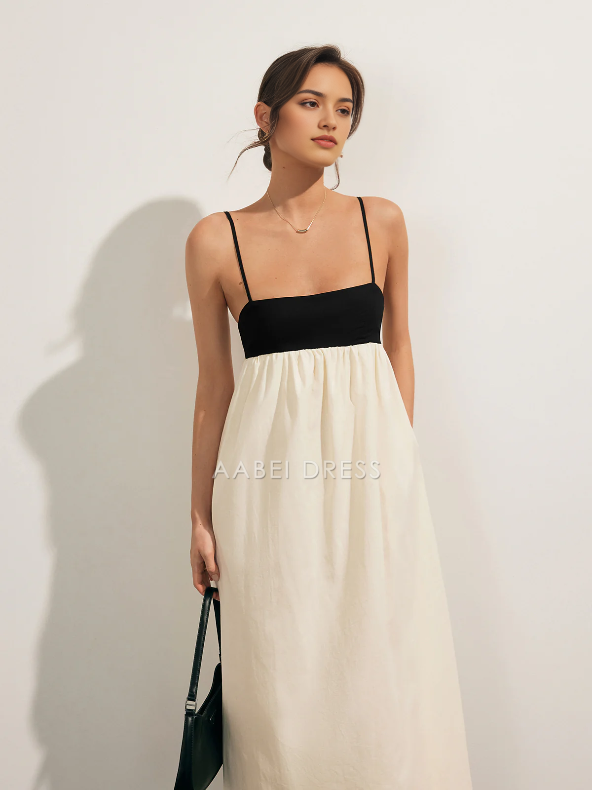 AABEI DRESS Formal Wear Dresses A Line Low-Cut Spaghetti Strap Open Back Contrast Fashion Long Dress Hot Sale Prom Dress