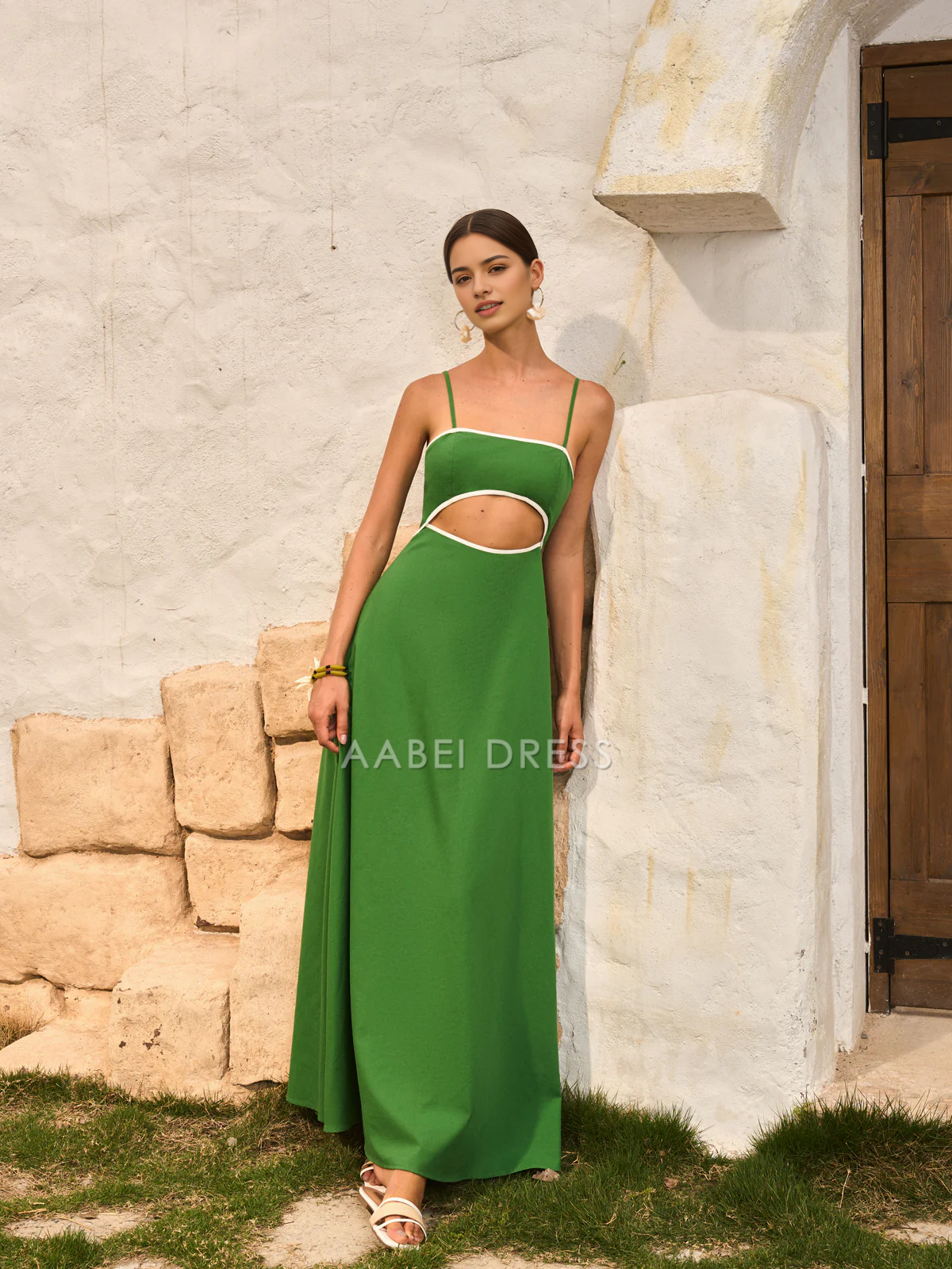 AABEI DRESS Formal Wear Dresses A Line Spaghetti Strap Cut-Out Dress Back Bow Backless Fashion Hot Sale Prom Dress