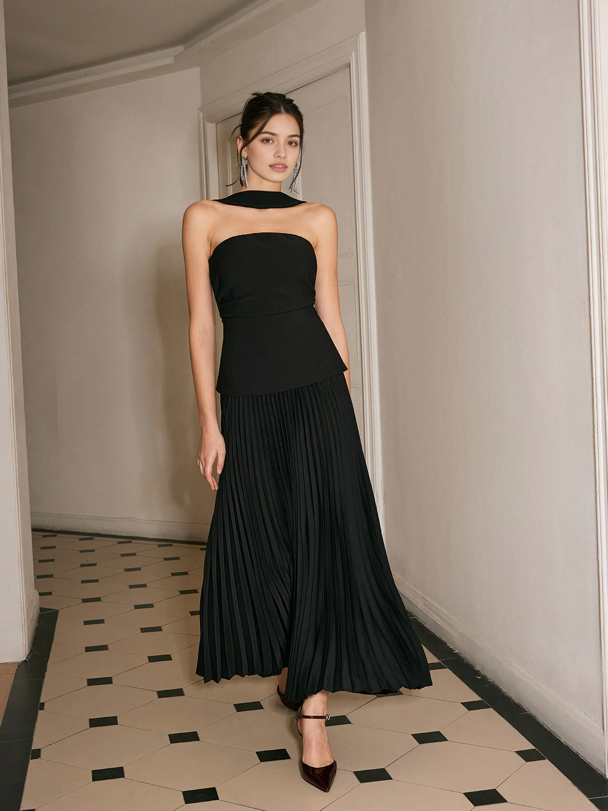AABEI DRESS Formal Wear Dresses A Line Strapless Pleated Panel Exquisite Dress Hot Sale Prom Dress