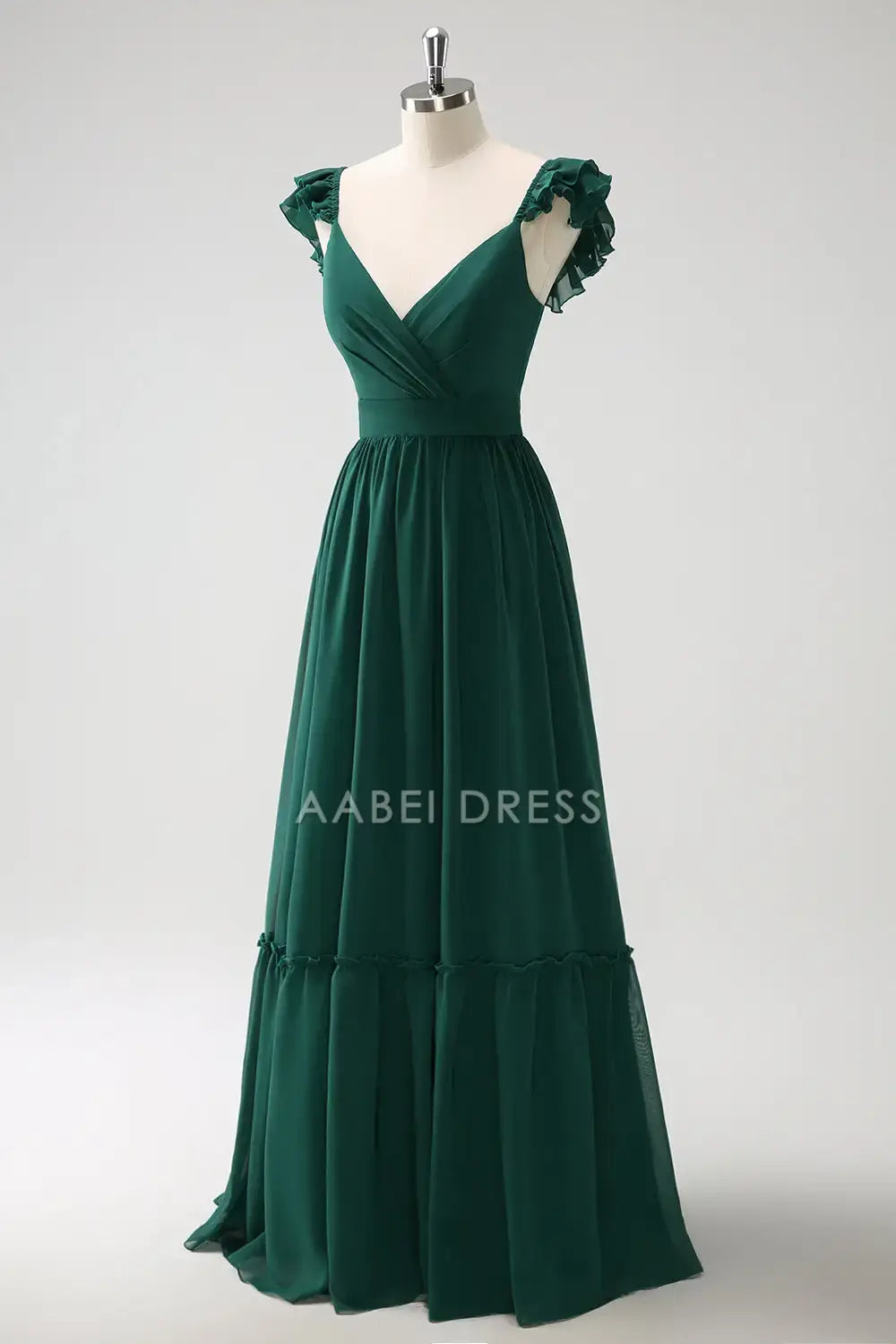 AABEI DRESS Formal Wear Dresses A Line V Neck Ruched Shoulder Strap Sleeveless Backless Elegant Long Dress Hot Sale Prom Dress