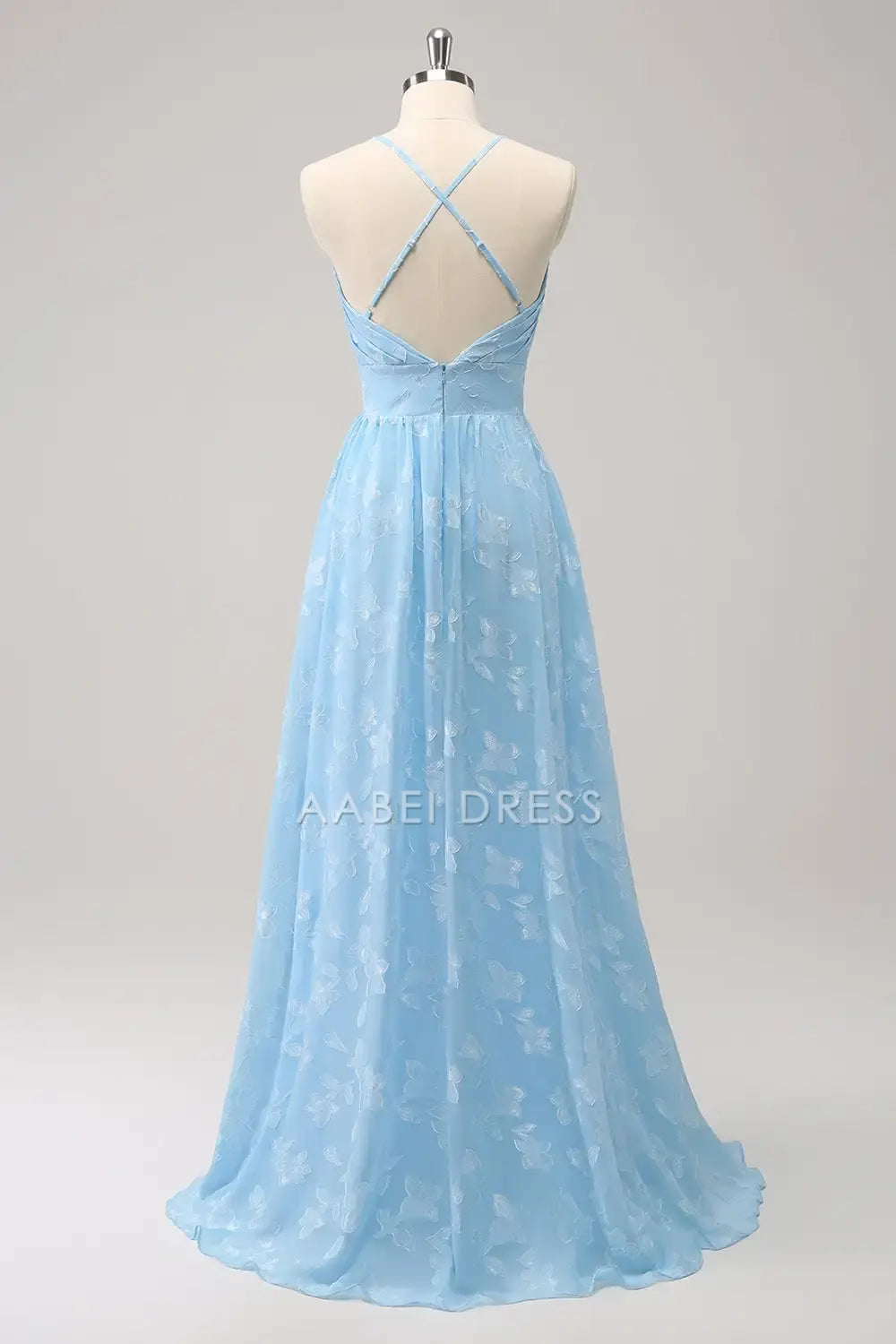 AABEI DRESS Formal Wear Dresses A Line V Neck Spaghetti Straps Pleated Backless Fantastic Butterfly Printing Exquisite Long Dress Hot Sale Prom Dress