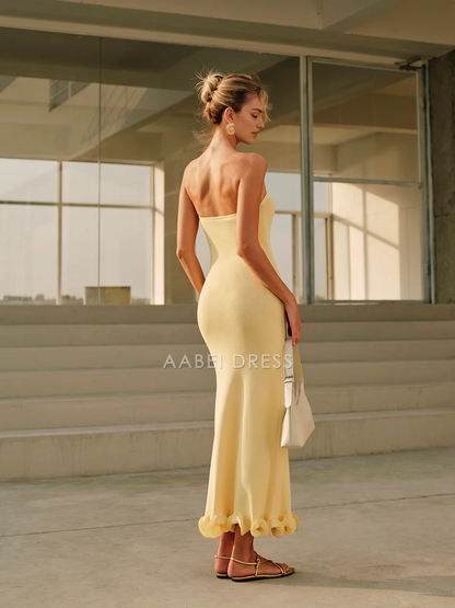AABEI DRESS Formal Wear Dresses Charming Mermaid Strapless Backless Ruched Hemline Exquisite Hot Sale Prom Dress