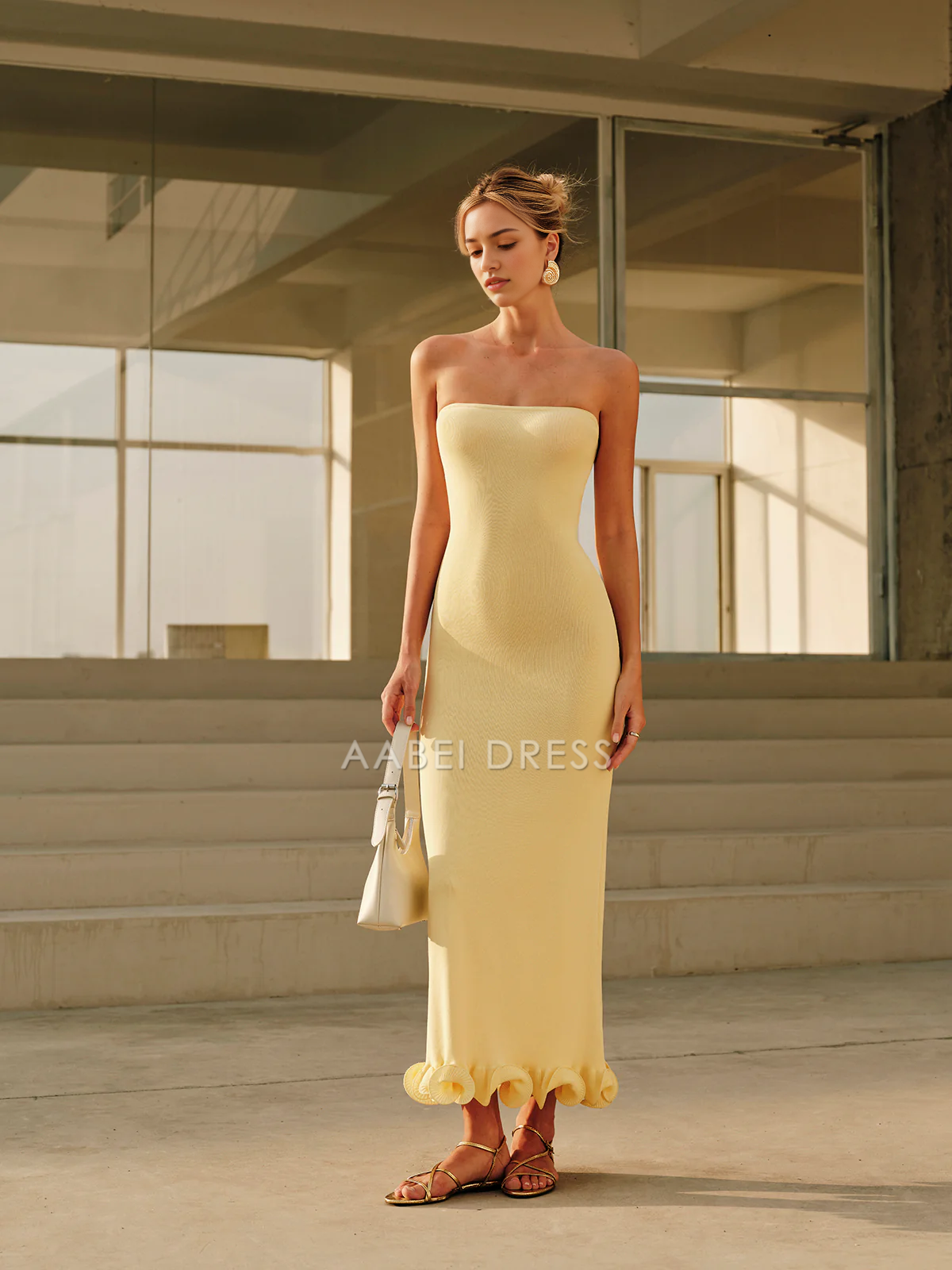 AABEI DRESS Formal Wear Dresses Charming Mermaid Strapless Backless Ruched Hemline Exquisite Hot Sale Prom Dress
