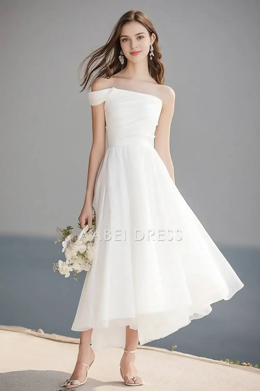 AABEI DRESS Formal Wear Dresses Elegant A Line One Shoulder Dinner Dress Simple Wedding Dress