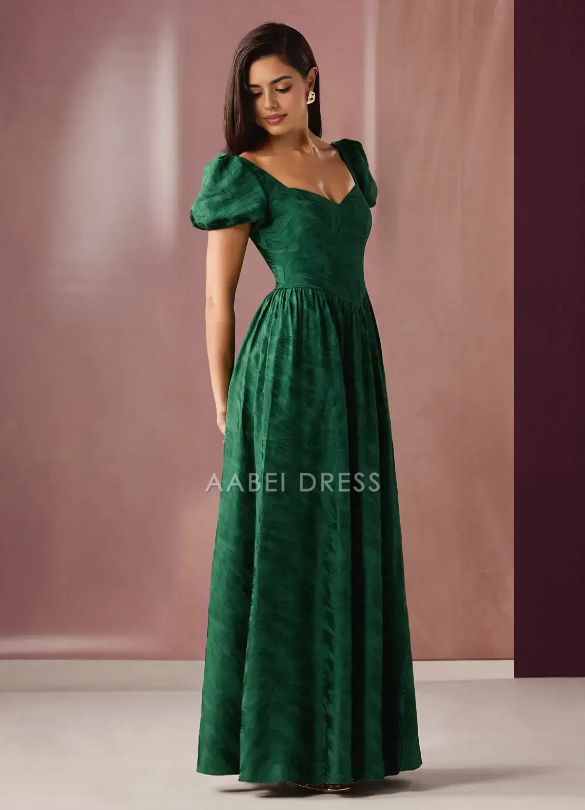 AABEI DRESS Formal Wear Dresses Exquisite Jacquard A Line Sweetheart Neckline Puff Sleeves Side Fork Retro Party Dress Hot Sale Prom Dress