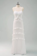 AABEI DRESS Formal Wear Dresses Fashion Sheath Sweetheart Ruffled Shoulder Strap Tiers Unique Wedding Dress