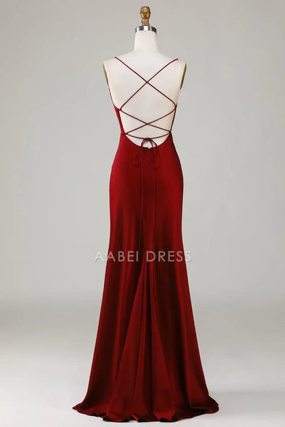 AABEI DRESS Formal Wear Dresses Mermaid Spaghetti Strap Backless Elegant Long Dress Hot Sale Prom Dress