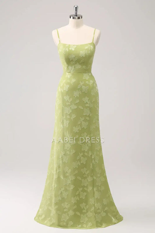 AABEI DRESS Formal Wear Dresses Mermaid Spaghetti Strap Low-Cut Butterfly Print Backless Exquisite Fashion Long Dress Hot Sale Prom Dress