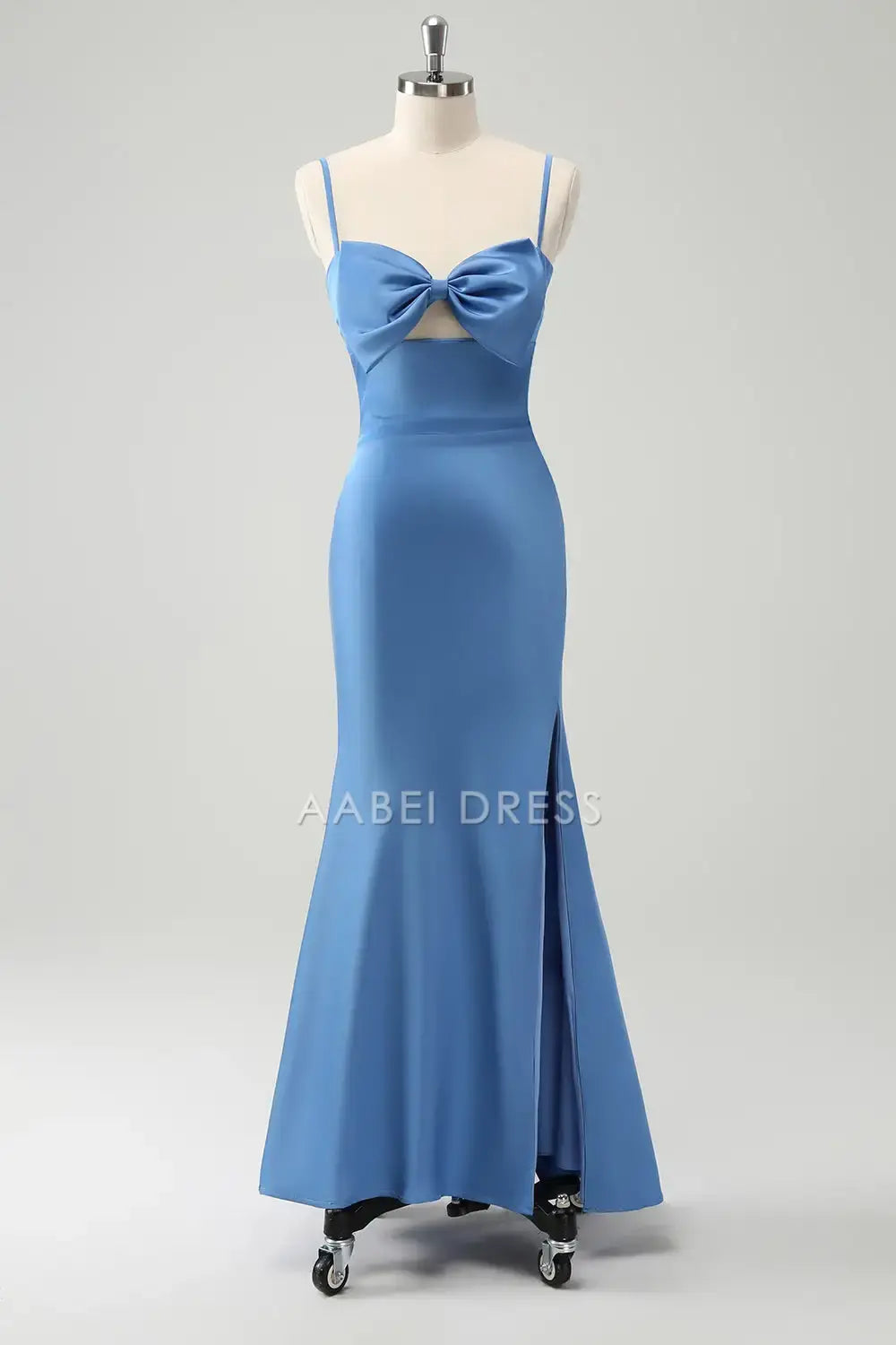 AABEI DRESS Formal Wear Dresses Mermaid Spaghetti Straps With Bowknot Side Fork Cute Long Dress Hot Sale Prom Dress